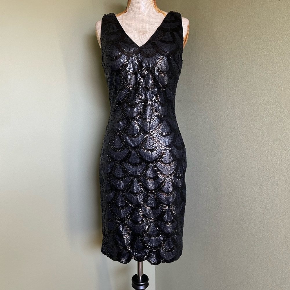LAona by Night Women’s Black Sequin Dress Sz M